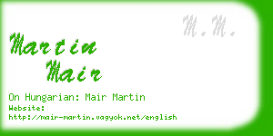 martin mair business card